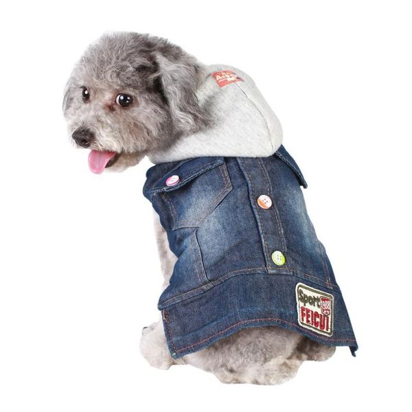 

dog apparel 2021dog clothes cool cowboy vests pet spring and autumn hooded jacket denim n