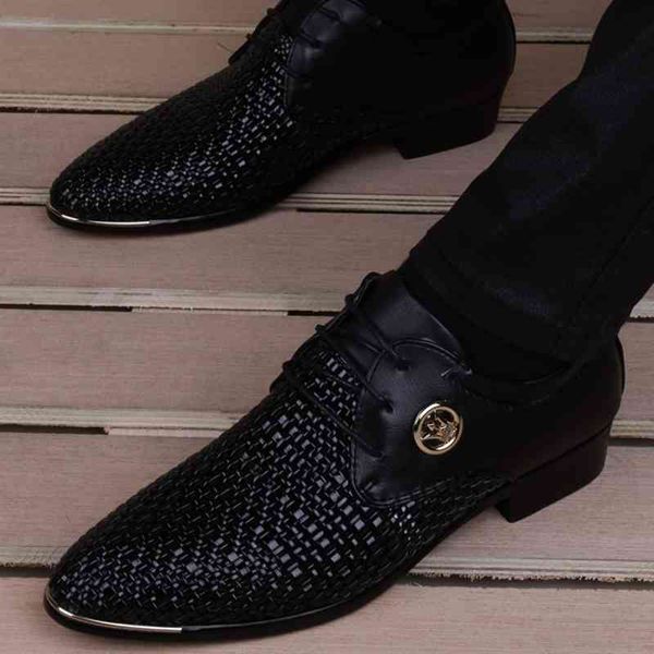 

dress shoes men british designer weaving leather oxfords male homecoming wedding prom shoes sapato social zapatos x8kw, Black