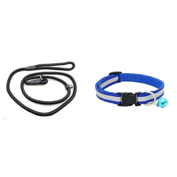 

dog collars & leashes pet nylon loop training lead collar leash traction rope with adjustable reflective safety release buckle