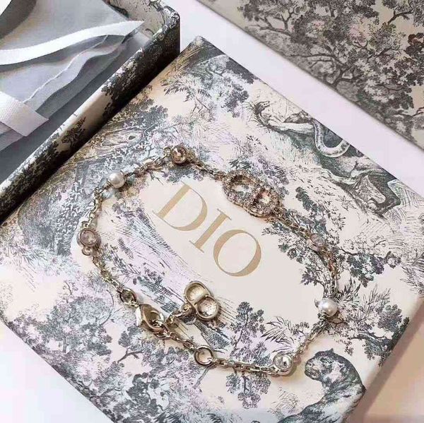 

family new pearl necklace women's diamond letter pearl bracelet women, Black