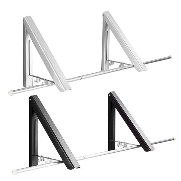 

hangers & racks clothes drying rack wall mounted folding coat hanger retractable dry space-saver for laundry room