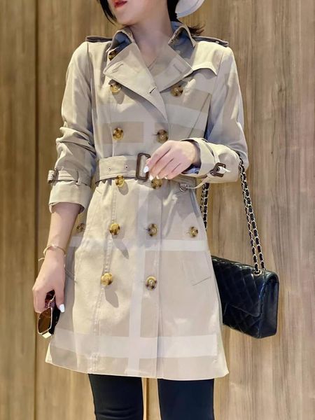 

women's trench coats autumn and winter coat windbreaker fashion british style long, Tan;black