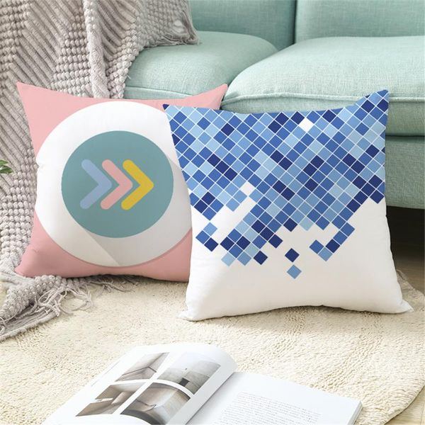 

pillow case custon geometry of blu pillowcases decorative sofa room bed cover home car cute cushion 45*45cm(one side) tpr052