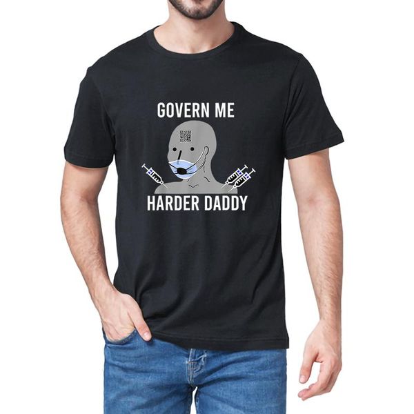 

men's t-shirts 100% cotton govern me harder daddy novelty oversized t-shirt women casual harajuku tee short sleeve streetwear gift, White;black
