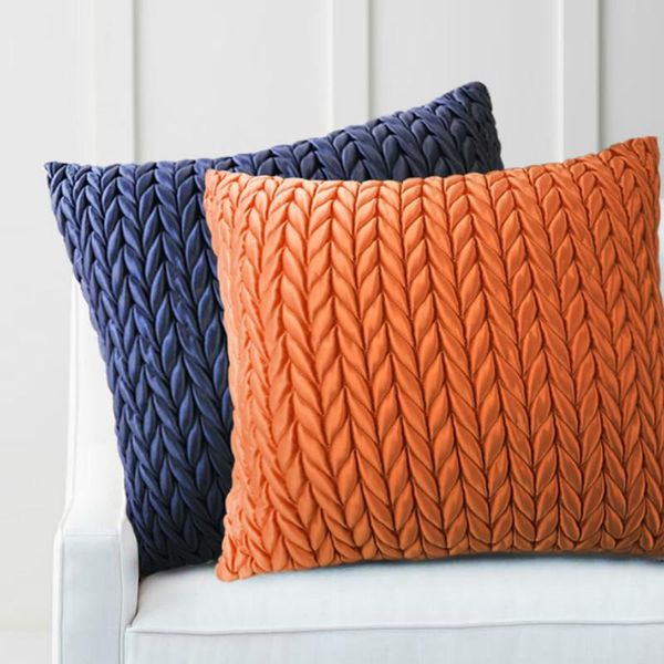 

cushion/decorative pillow solid cushion cover decorative imitation silk satin case cojines braid pleat art design coussin sofa seat chair