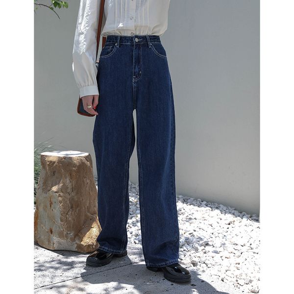 

2021 new women's retro jeans, straight, loose, multi-functional, style, high waist, series vf2c, Blue
