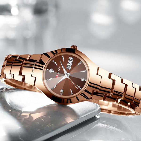 

wristwatches arlanch fashion lady quartz watch waterproof scratch resistant women's casual ladies dress clock relogio feminino, Slivery;brown