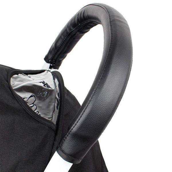 

stroller parts & accessories zipper pu leather baby handle cover protection
