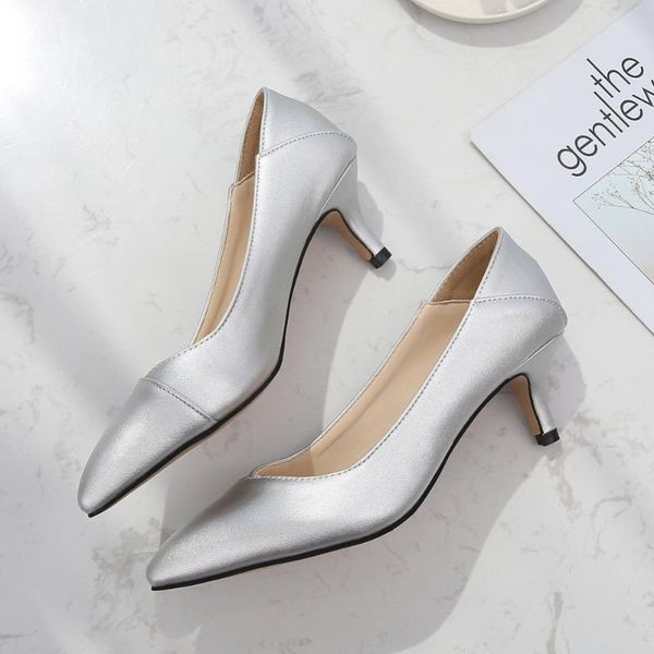 

dress shoes fashion pu leather med heeled pointed toe 2 ways wear comfortable women high heels size 35 to 46, Black