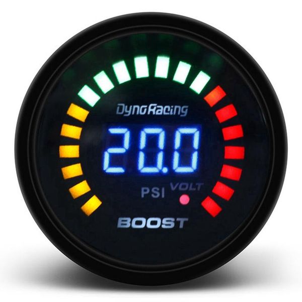 

dyno racing 2 inch 52mm car digital analog led electronic psi turbocharger meter towel