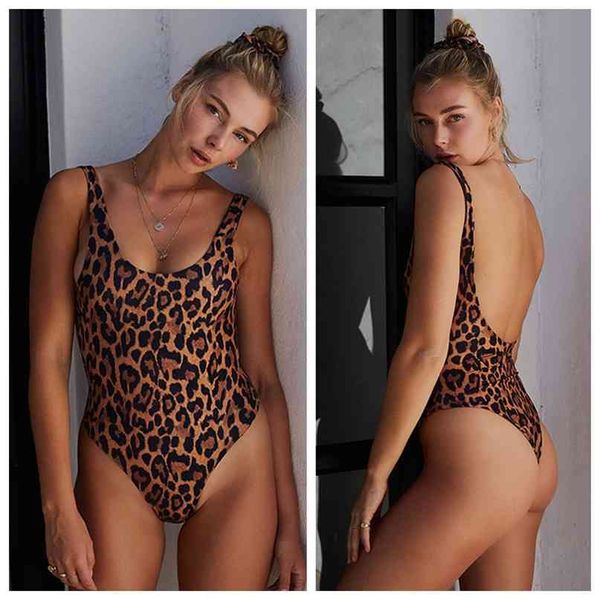

swimwear women swimsuit push up monokini suit print leopard bathing suits female beachwear swim beach summer 210625, White;black