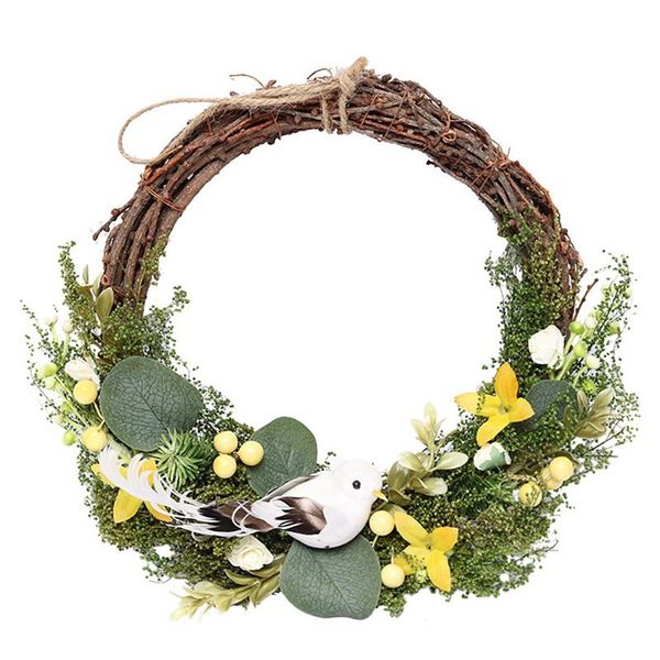 

decorative flowers & wreaths easter wreath artificial eucalyptus small bird for front door wall window wedding party farmhouse home decor