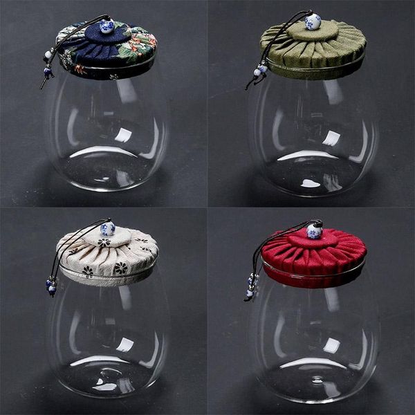 

storage bottles & jars transparent sealed glass jar with lid tank tea cereals bottle coffee bean candy container