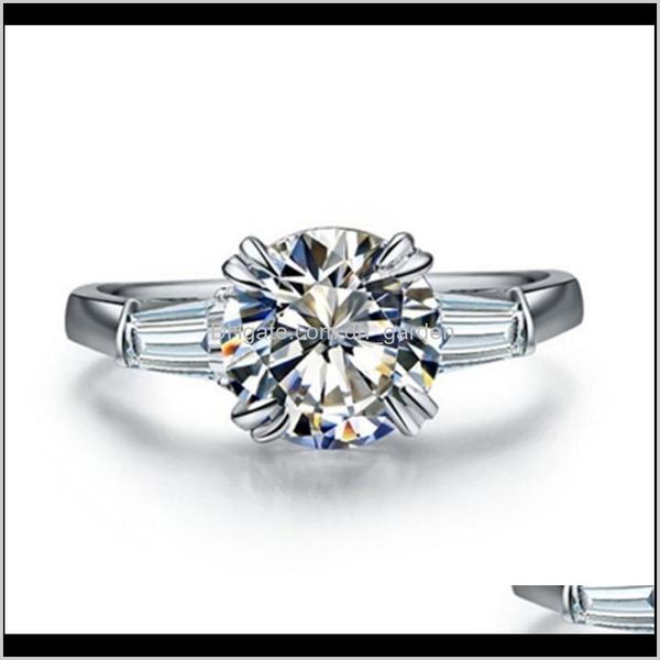 

jewelry test positive brand ladder side ring 2ct diamond carbon moissanite women white gold engagement cluster rings drop delivery 2021 nfik, Golden;silver