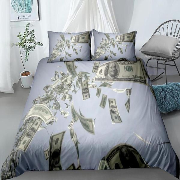 

bedding sets funny design money dollar set single twin full  king size bed children's kid bedroom duvetcover 006