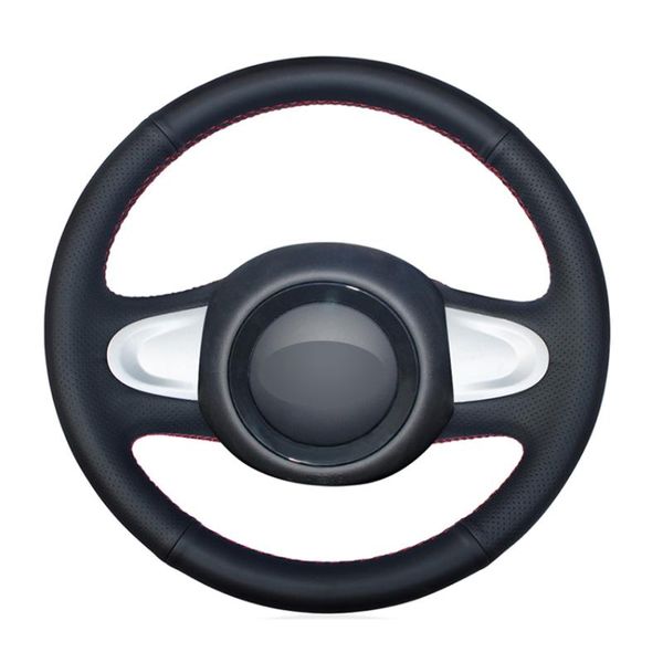 

steering wheel covers black artificial leather no-slip car cover for mini cooper coupe countryman roadster clubman 2009-2013 (2-spoke)