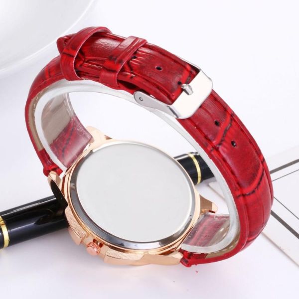 

wristwatches 2021 rose gold watch women crystal fashion casual dress leather strap quartz reloj hombre, Slivery;brown