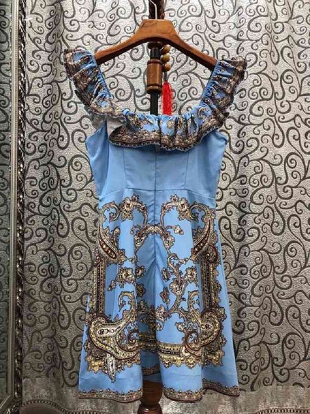 

casual dresses dress arrival summer women square collar vintage national style print blue dress above 06ym, Black;gray