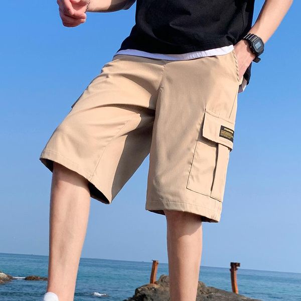 

men's shorts spring and summer loose overalls five-point pants street trendy hip-hop 2021 brand casual beach, White;black