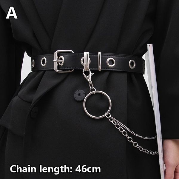 

belts punk street butterfly belt waist chain male women pants multi layer hiphop hook jeans trousers keychain jewelry, Black;brown