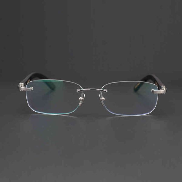 

2022 factory wholesale model vazrobe buffalo horn eyeglasses male rimless glasses men reading spectacles for prescription frameless gold sun, White;black