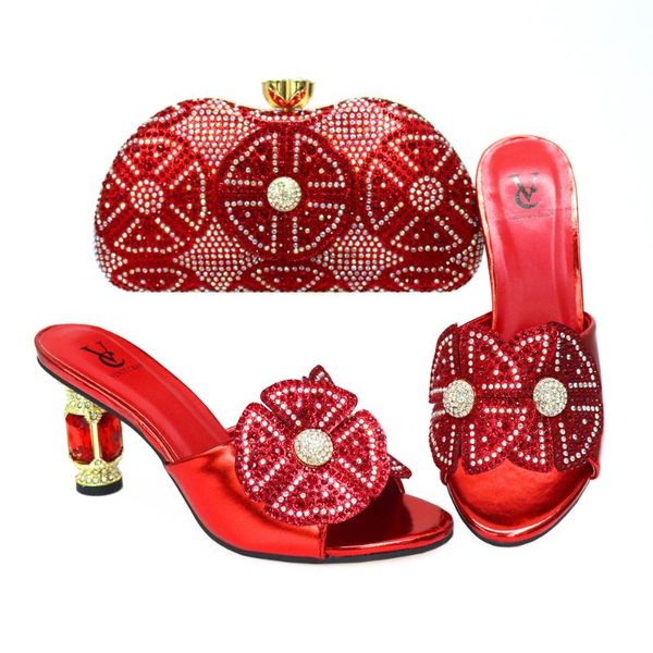 

style nigerian shoe and bag set 2021 african party shoes and bag shoes with matching bags party luxery women, Black