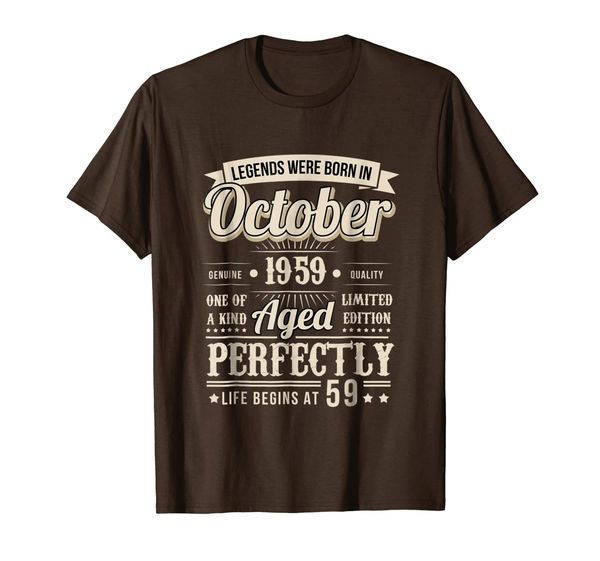 

legends were born in october 1959 59th birthday gift shirt, White;black