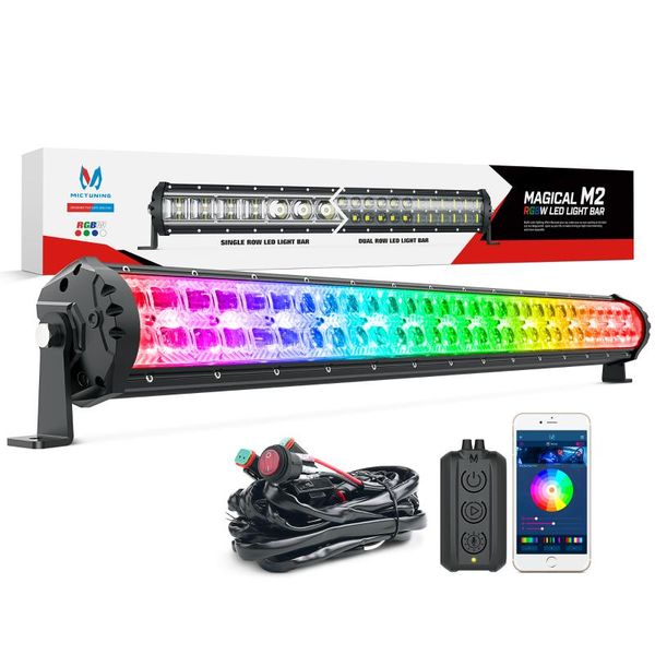 

working light mictuning magical m2 rgbw led bar dual row 32 inch off road driving combo work with app control box wiring