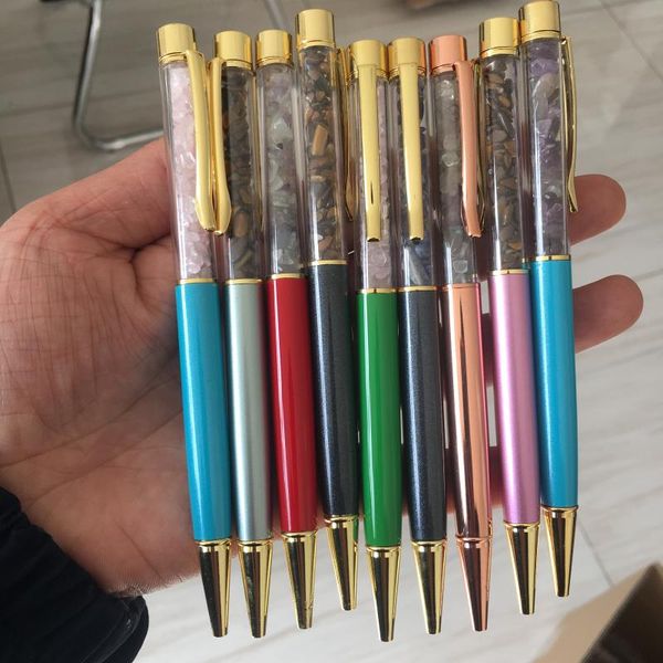 

10pc natural gravel energy stone pen healing decorative objects & figurines