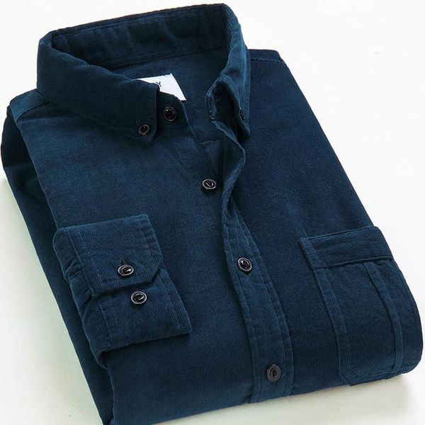 

men's dress shirts quality cotton corduroy men warm soft shirt button down long sleeve slim fit comfortable autumn mans clothing, White;black