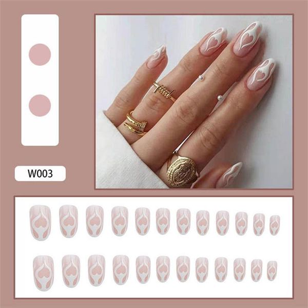 

false nails 24pcs detachable french are pressed on the with glue nail tools artificial patterns and full coverage, Red;gold
