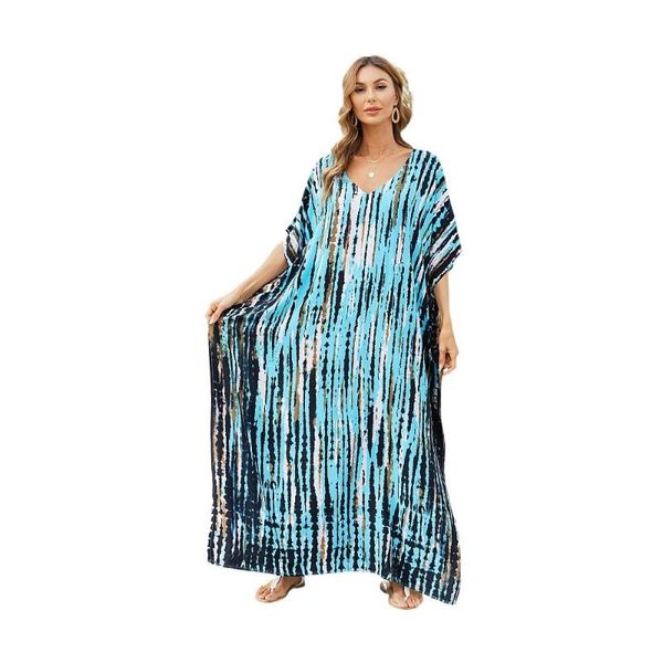 

women's swimwear kaftan beach vestido de playa verano para mujer dress summer swimsuit cover up women halo dye loose plus size robe ski, White;black