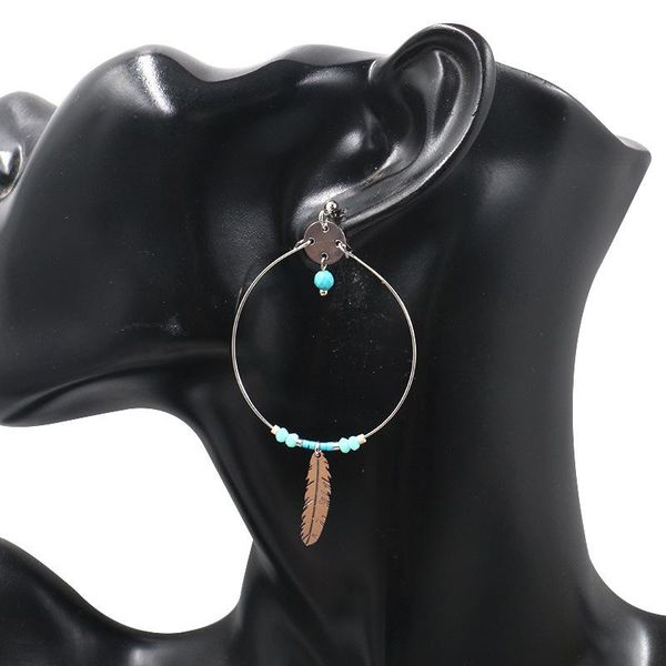 

big circle ring stud earrings dangle & chandelier, Silver