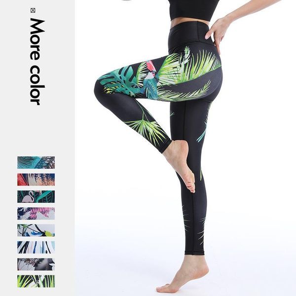 

digital printing leggings women fitness push up workout sport quick drying gym pants women's, Black