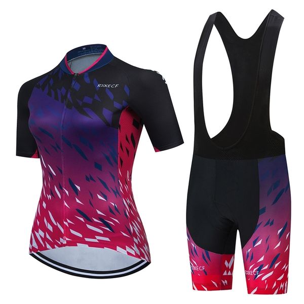 

rxkecf women's short sleeve breathable sweat wicking outdoor cycling suit, Gray