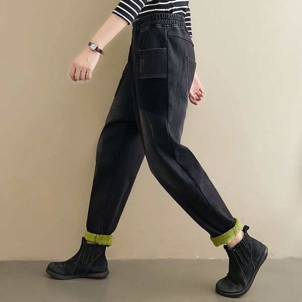 

high elastic waistline feminine denim harem female pants boyfriend jeans arrival 2021 autumn simple style, Blue