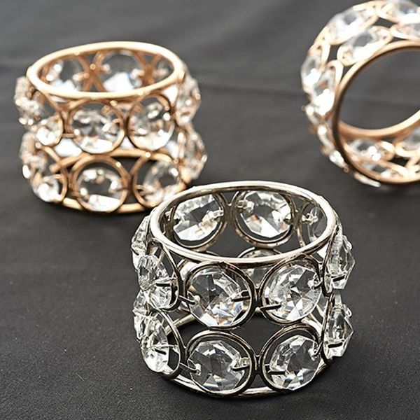 

napkin ring button crystal wedding banquet western dinner decoration gold 4pcs rings