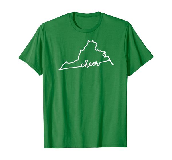 

State of Virginia Outline with Cheer Script ACJ446b T-Shirt, Mainly pictures