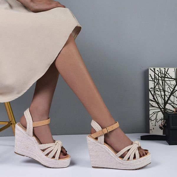 

sandals wedges heel women summer 11cm super high heels banquet nightclub platform comfortable fashion shoes, Black