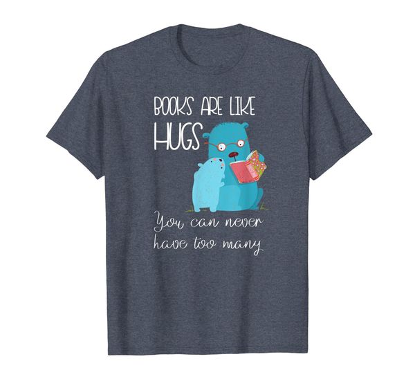 

books are like hugs cute reading teacher librarian t shirt, White;black
