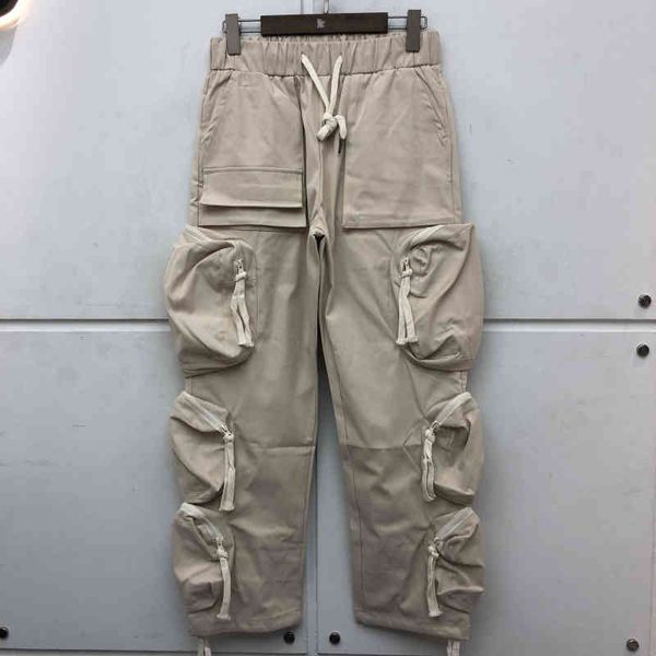 

2021ss pocket cargo pants men women joggers drawstring sweatpants trousers, Black