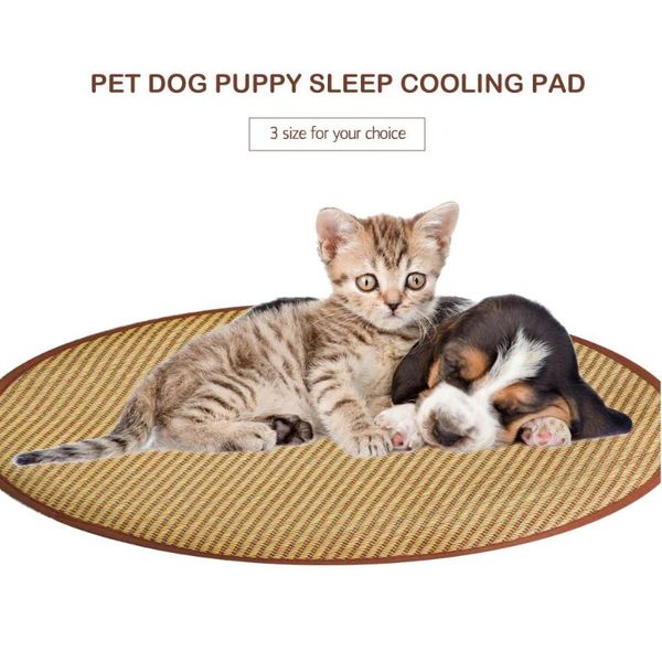 

round pet cushion dog bed mats puppy cat cooling pad sleep mat kennel blanket supplies summer sleeping house for kennels & pens