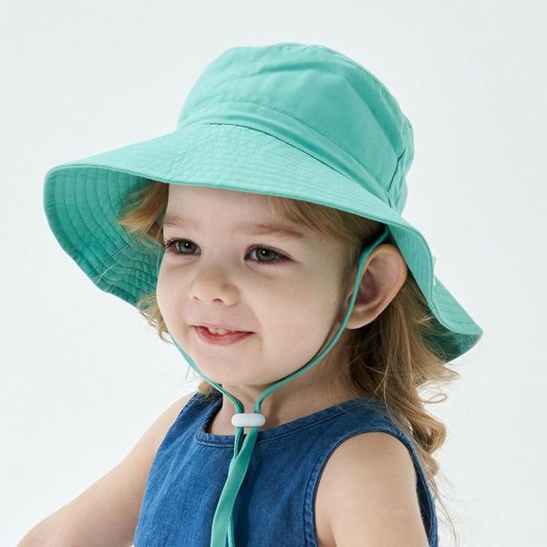 

summer baby sun hat children outdoor neck ear cover anti-uv protection beach caps boy girl swimming hats for 0-3years &, Yellow