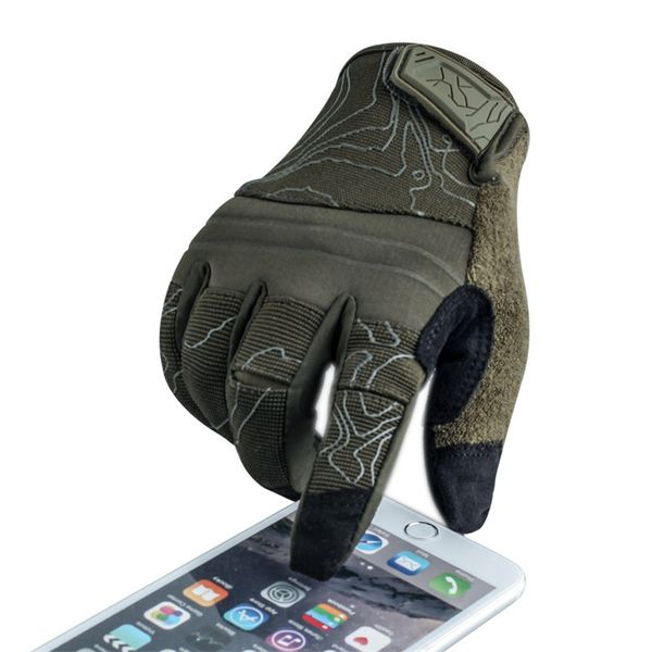 

vintage mountain pattern climbing gloves full finger hiking glove joint safety protective mittens outdoor ski mitten, Black