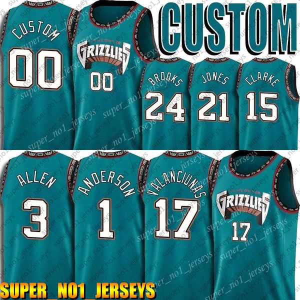 

jaren ja jackson morant jr jersey dillon grayson kyle brooks allen anderson jerseys tyus brandon jones clarke custom vancouver basketball, Black;red