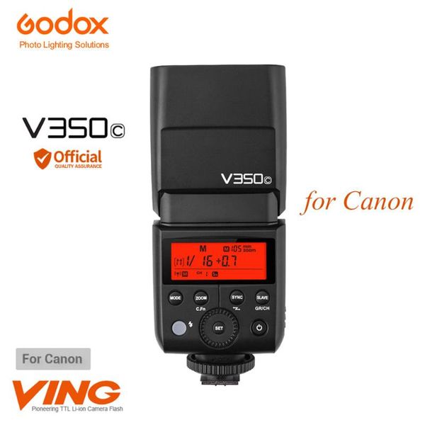 

godox v350cl hss 2.4g+2000mah li-ion lithium battery 1/8000s gn36 0.1~1.7s recycle speedlite flash for eos dslr camera flashes