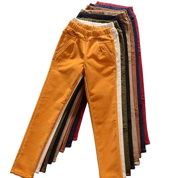 

women's pants & capris autumn and winter corduroy elastic waist casual high large size fashion feet long, Black;white