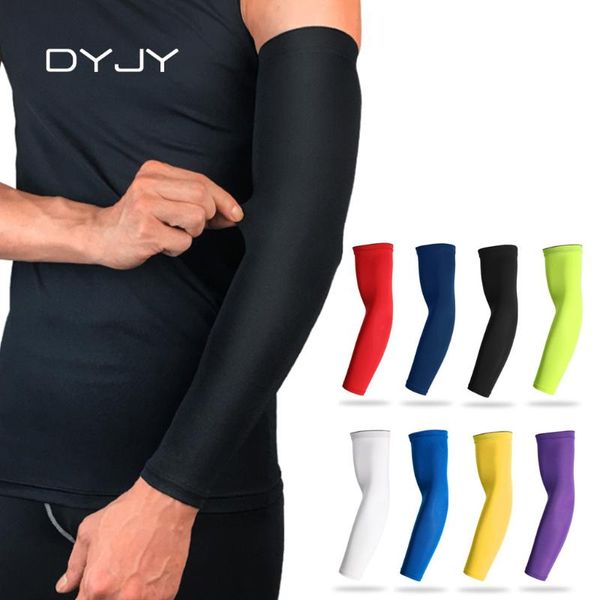 

elbow & knee pads dyjy sports arm compression sleeve basketball cycling warmer summer running uv protection volleyball sunscreen bands, Black;gray