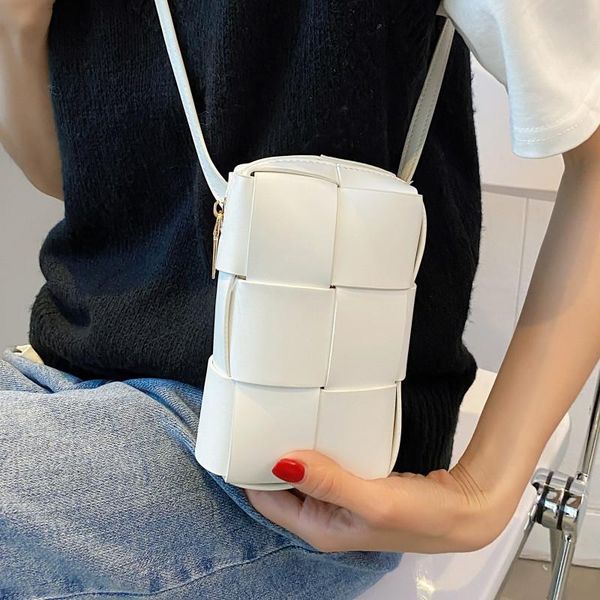 

evening bags leather woven crossbody for women shoulder bag unique weave messenger ladies summer casual chest sac