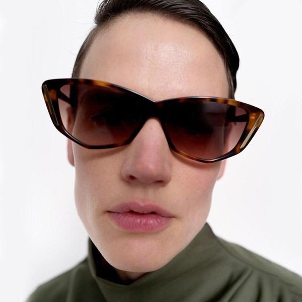 

fashion cat eye sunglasses women brand designer mirror triangle sun glasses female lens shades for men and eyewear uv400, White;black